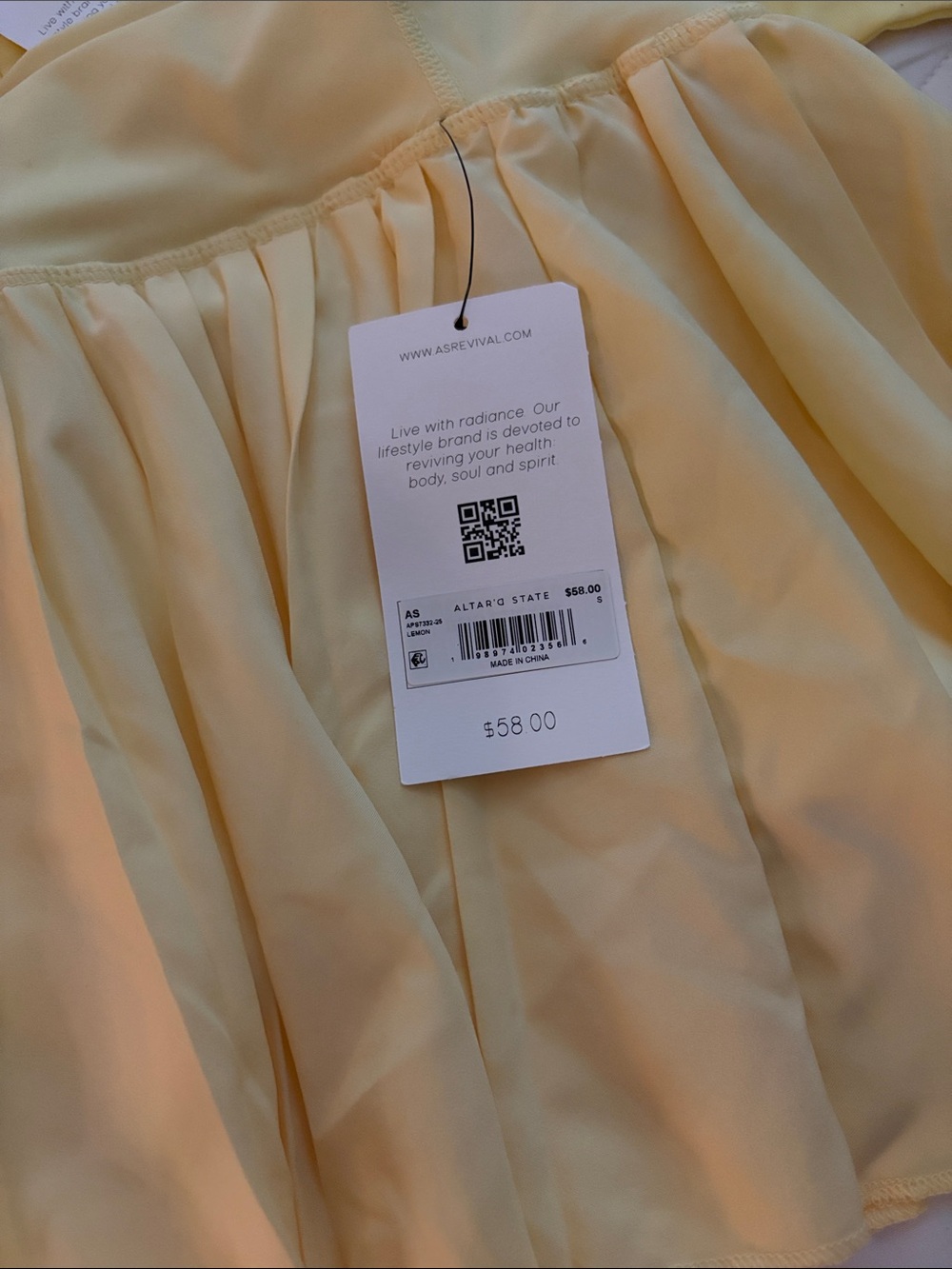 Altar'd State Bright Yellow Pleated Mini Skirt - Picture 3 of 3